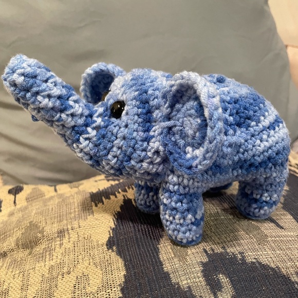 Handmade Ombré Crochet Elephant Plushie Gift/ House Decoration - Picture 5 of 12